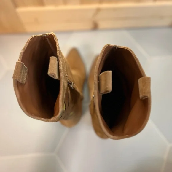 GOLO WOMEN'S CONTRASTING INLAID SUN WESTERN BOOTS - ROUND TOE - Picture 9 of 9